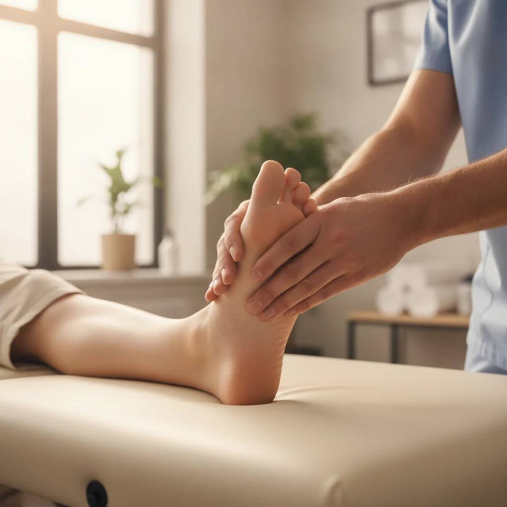Fizjoterapeuta wykonujący zabieg manualny