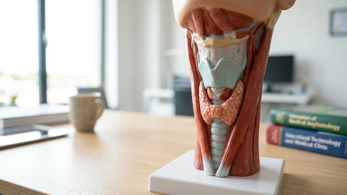 Model anatomiczny szyi przedstawiający położenie struktury