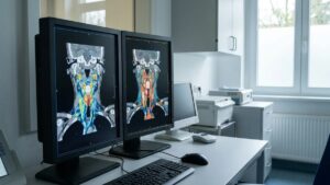 Pracownia diagnostyczna z monitorami tomografii komputerowej